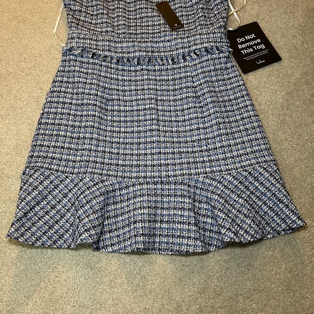 Lulus Dress - Women’s Size M - Blue - Tweed Midi Dress - Picture 5 of 11